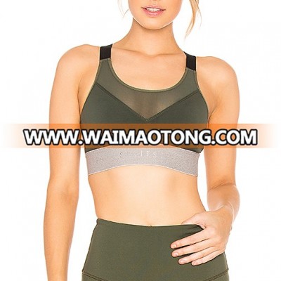 New design sexy mesh adjustable straps high impact sports bra women