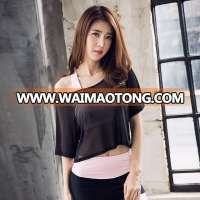 Custom made see through mesh black sports gym crop top women plain